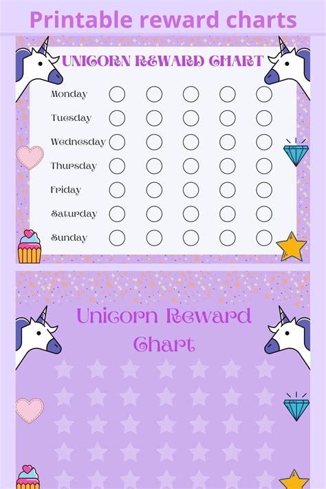 Free Printable Unicorn Reward Chart Printable Printable Word Searches