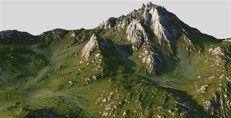 3d Model Grass Map Mountains Vr Ar Low Poly Cgtrader