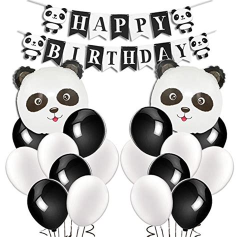 Panda Party Decorations Supplies Mylar Balloons Happy Birthday Banne