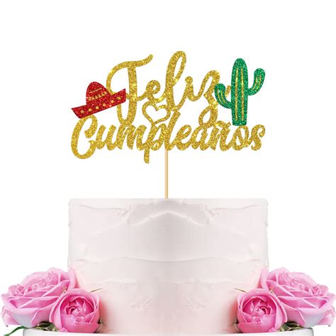 Buy WeBenison Feliz Cumpleaños Cake Topper Fiesta Theme Happy Birthday Cake Supplies Spanish