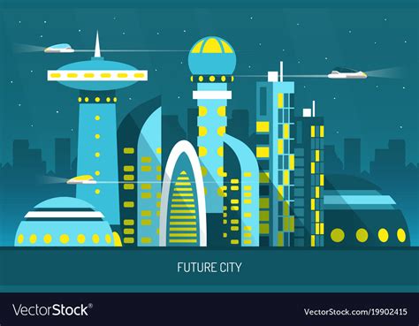 Future City Horizontal Royalty Free Vector Image