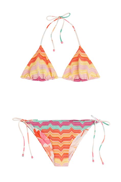 Missoni Reversible Knit Triangle Bikini Multicolor In Multicolor
