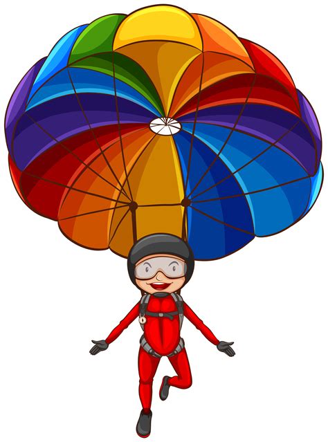 A Simple Sketch Of A Girl With A Parachute 299173 Vector Art At Vecteezy