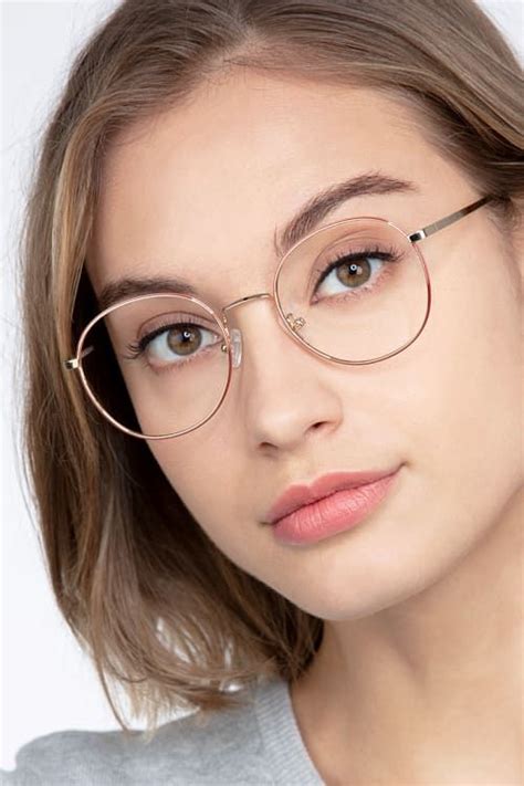 progress round brown silver full rim eyeglasses eyebuydirect glasses for round faces