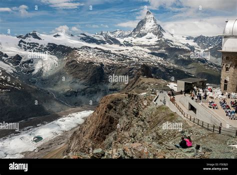 Gornegrat And Matterhorn Above Zermatt Valais Swiss Alps