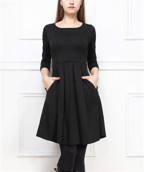 Black Pocket A Line Dress Zulily Ropa Ropa Y Accesorios Moda