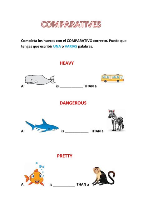 Comparatives Exercise For Grade 3 Live Worksheets
