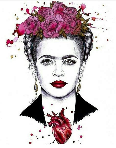 Learn how to draw an abstract self portrait with this easy step by step tutorial. Frida Kahlo - draw - #wallpaperfridakahlo | Citações de ...