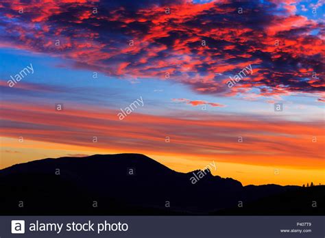 Sunrise Over Sleeping Giant Mountain Near Helena Montana Stock Photo