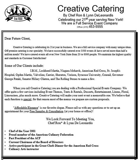 Catering Proposal Letter for PDF and Doc | Mous Syusa