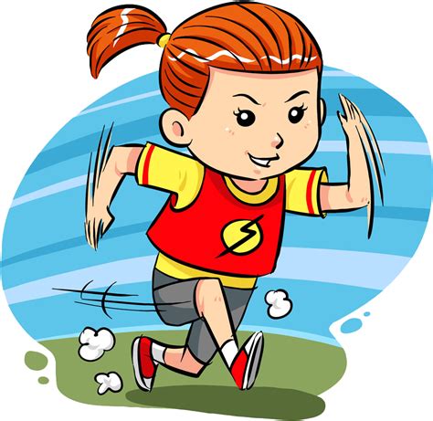 Download Cartoon Clip Art Girl Transprent Png Free Running Cartoon