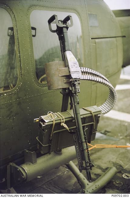 A 762mm M60 Machine Gun Mounted On The Side Of A No 9 Squadron Raaf