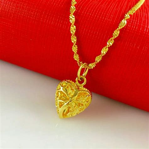 85 Off Other 24k Solid Gold Filigree Heart Shaped Pendant Chain From Marcuss Closet On Poshmark