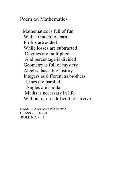 41 Math Poems Ideas Math Poems Math Poems