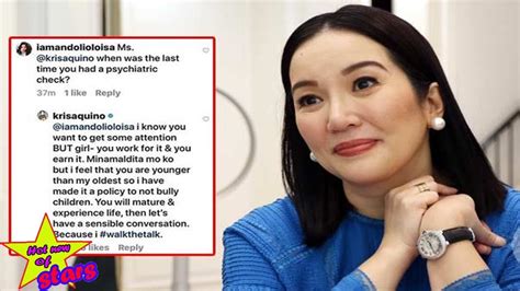 Kris Aquino Slays Basher For Calling Her Insane And For Posing As Loisa Andalio Youtube