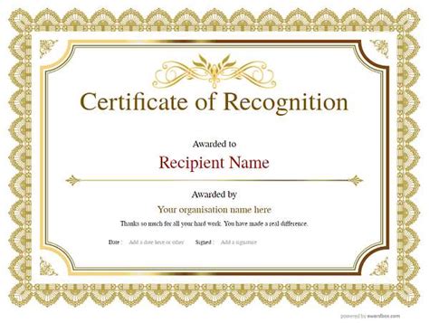 Free Certificate Of Recognition Templates Easy Online Vrogue Co