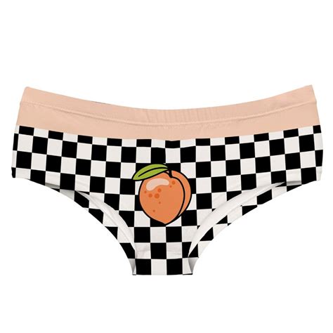 Leimolis Peachy Chessboard Funny Print Sexy Hot Panties Female Kawaii Lovely Underwear Push Up