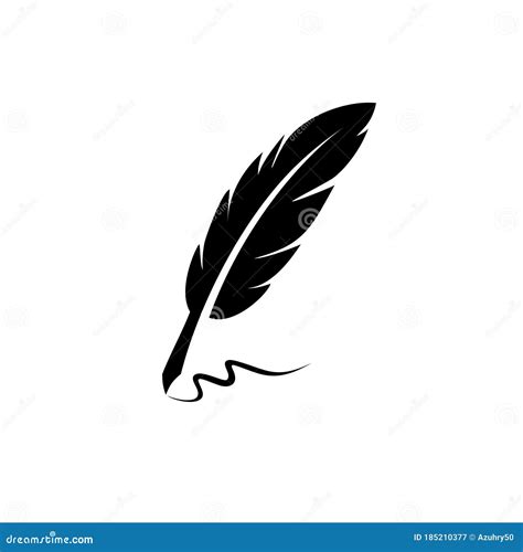 Feather Quill Pen Handdrawn Illustration Cartoon Vector Clip Art Of A