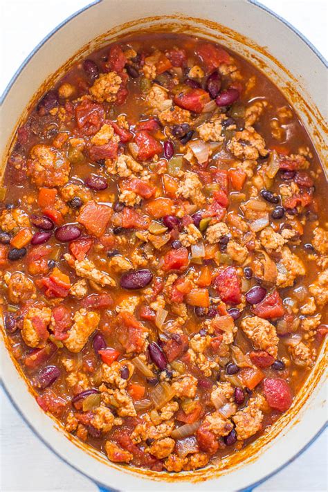 If you do, i am sure the experience caught you in surprise the person who invited and hosting us is making the chili. Easy 30-Minute Turkey Chili Recipe - Averie Cooks