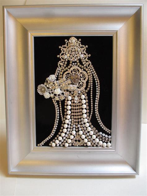 Jeweled Framed Jewelry Art Bride Wedding Vintage Rhinestones Etsy