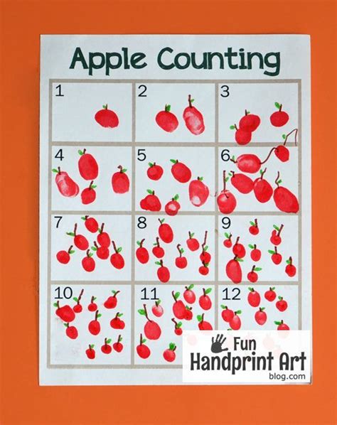 Free Printable Fingerprint Apple Counting Activity For Fall Apple