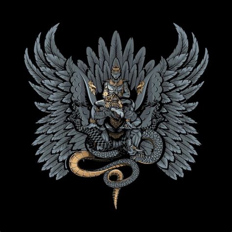 Premium Vector Garuda And Vishnu Balinese Style Illustration