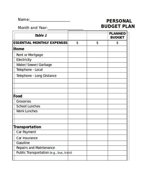 Essential Monthly Expenses Budget Template Excel Monthly Budget