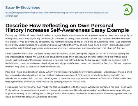 Describe How Reflecting On Own Personal History Increases Self