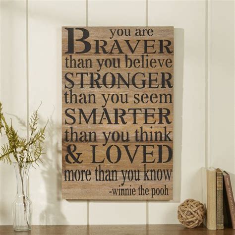 Repurposed Wood Wall Art Sign You Are Braver Than You Believe Wood