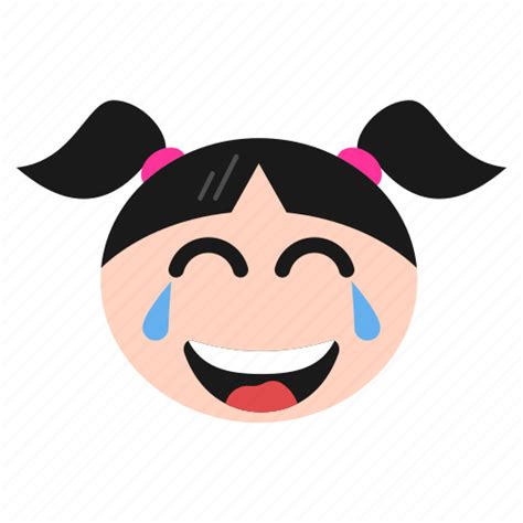 Emoji Emoticon Face Girl Laughing Smiley Tears Women Icon