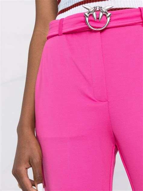 pinko slim fit cropped trousers farfetch