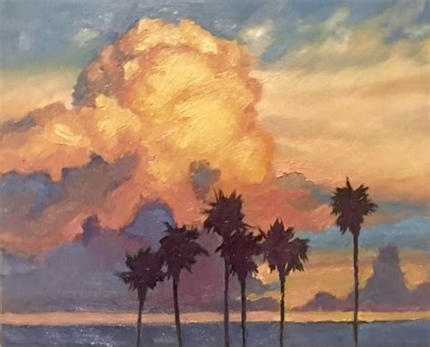 How to paint sunset clouds for beginnerssponge painting clouds/qtip clouds/cloud. Sunset clouds at the beach. 8x10, oil on canvas. : painting