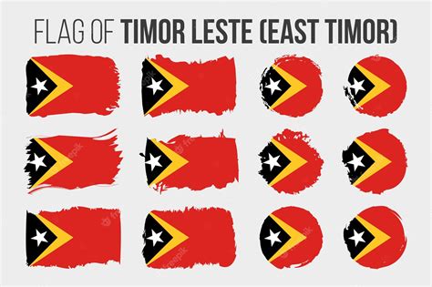 premium vector timor leste flag illustration brush stroke and grunge flags of east timor