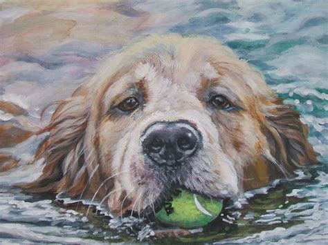 Golden Retriever Dog Portrait Art Canvas Print Of Lashepard Etsy