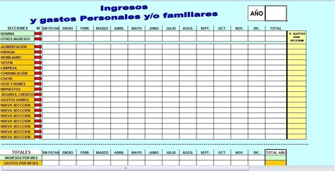 Formato En Excel Control De Ingresos Y Gastos Personales Bs 140000