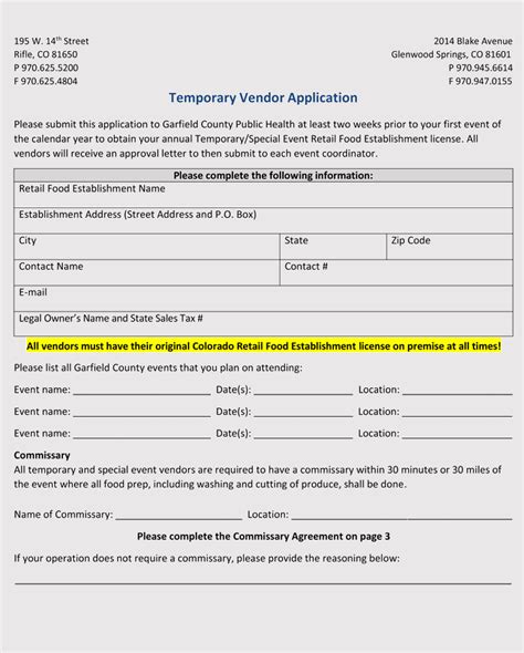 printable blank vendor registration form templates