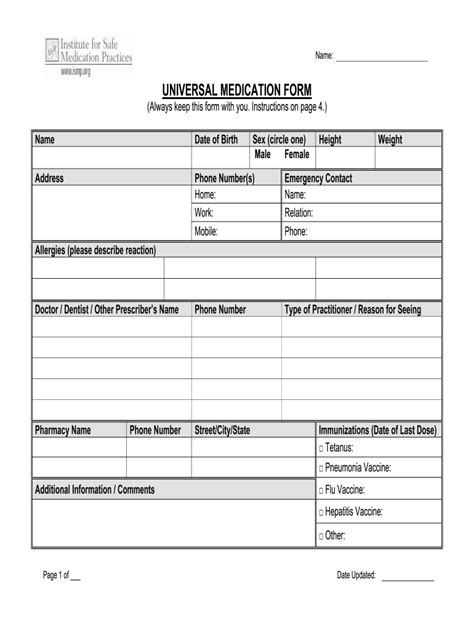 List Of Medications Fill Online Printable Fillable Blank Pdffiller