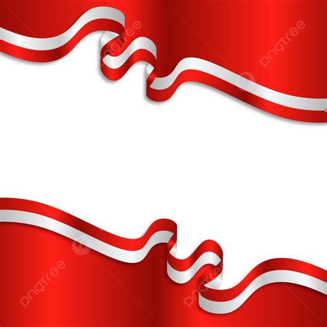 Bingkai Perbatasan Pita Merah Putih Bendera Indonesia Pita Merah Putih