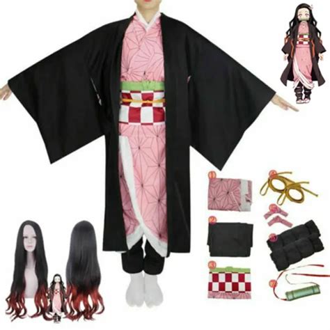 Demon Slayer Kimetsu No Yaiba Nezuko Kamado Cosplay Kimono Halloween