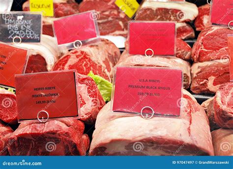 Assortment Of Meat At A Butcher Shop Stock Image Image Of Making