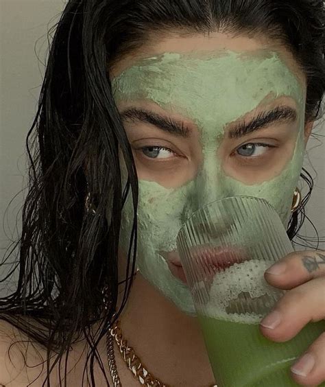 Face Mask And Green Juice In 2021 Green Aesthetic Mint Green Aesthetic