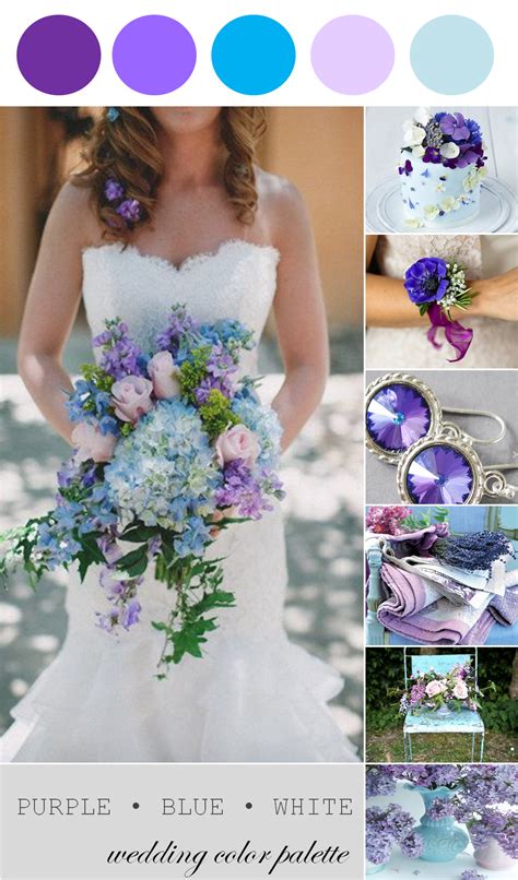 Purple, Blue, and White Wedding Color Palette