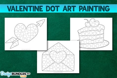 Valentine Dot Art Painting 4 Printable Worksheet