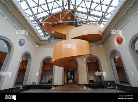 Frank Gehry Designed Wooden Staircase Inside Art Gallery Of Ontario Ago Toronto Canada Stock