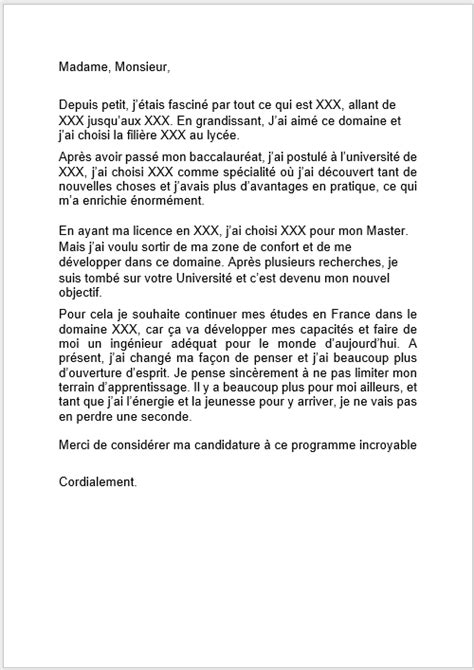 Droit, economie… ✅ exemple de lettre gratuite à télécharger. Exemples de Lettre de motivation Campus France et ...