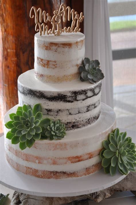 Succulent Naked Wedding Cake Via Ranch Events Bride Blossom