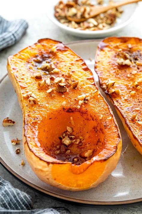 Butternut squash in the oven. Roasted Whole Butternut Squash - Jessica Gavin