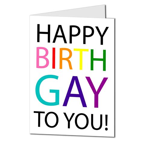 Happy Birth Gay To You Great Lgbtq Friendly Birthday Card Etsy