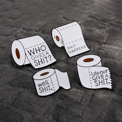 Toilet Paper Soft Enamel Pin Brooch White Roll Paper With Shit Happens