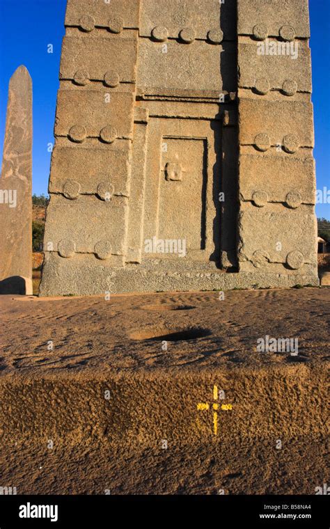 False Door At The Base Of King Ezanas Stele The Biggest Stelae Still